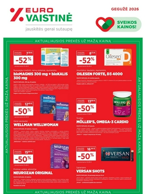 Euro vaistinė katalogas nuo 
      2026-05-01 iki 
      2026-05-31