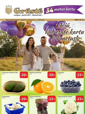 Grūstės nuolaidų leidinys nuo 
      2026-08-01 iki 
      2026-08-10