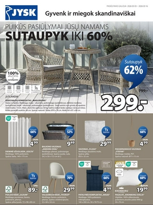Jysk akcijų leidinys nuo 
      2026-03-03 iki 
      2026-03-16