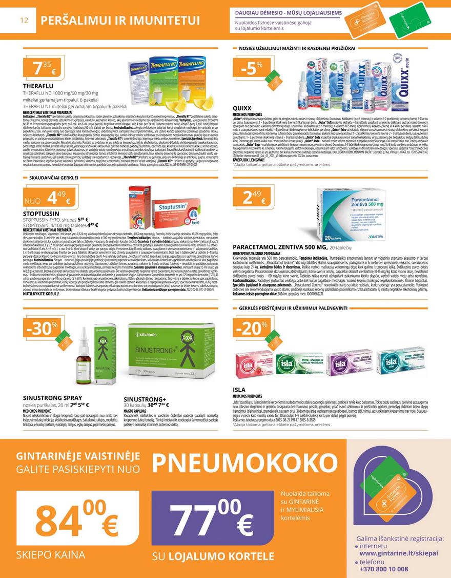 Gintarinės vaistinės leidinys akcijos nuo 
  2024-10-01 iki 
  2024-10-31 | Leidinukas.lt puslapis 12