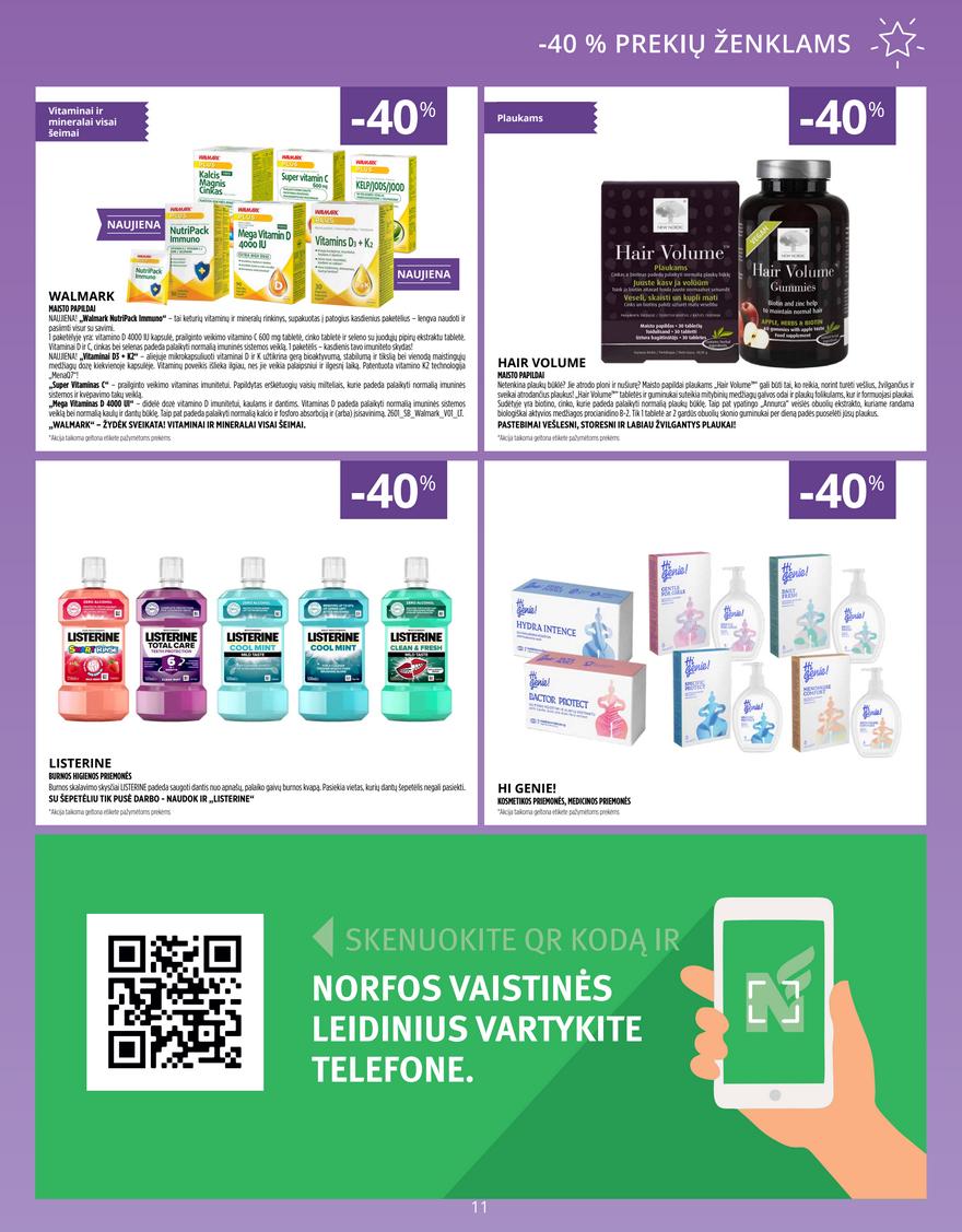 Norfos vaistinės leidinys akcijos nuo 
  2026-06-01 iki 
  2026-06-30 | Leidinukas.lt puslapis 11