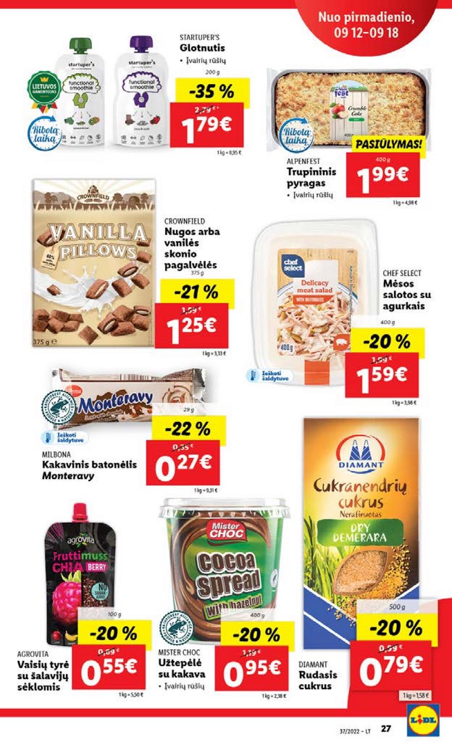 Lidl maisto prekių pasiūlymai akcijos nuo 
  2022-09-12 iki 
  2022-09-18 | Leidinukas.lt puslapis 27