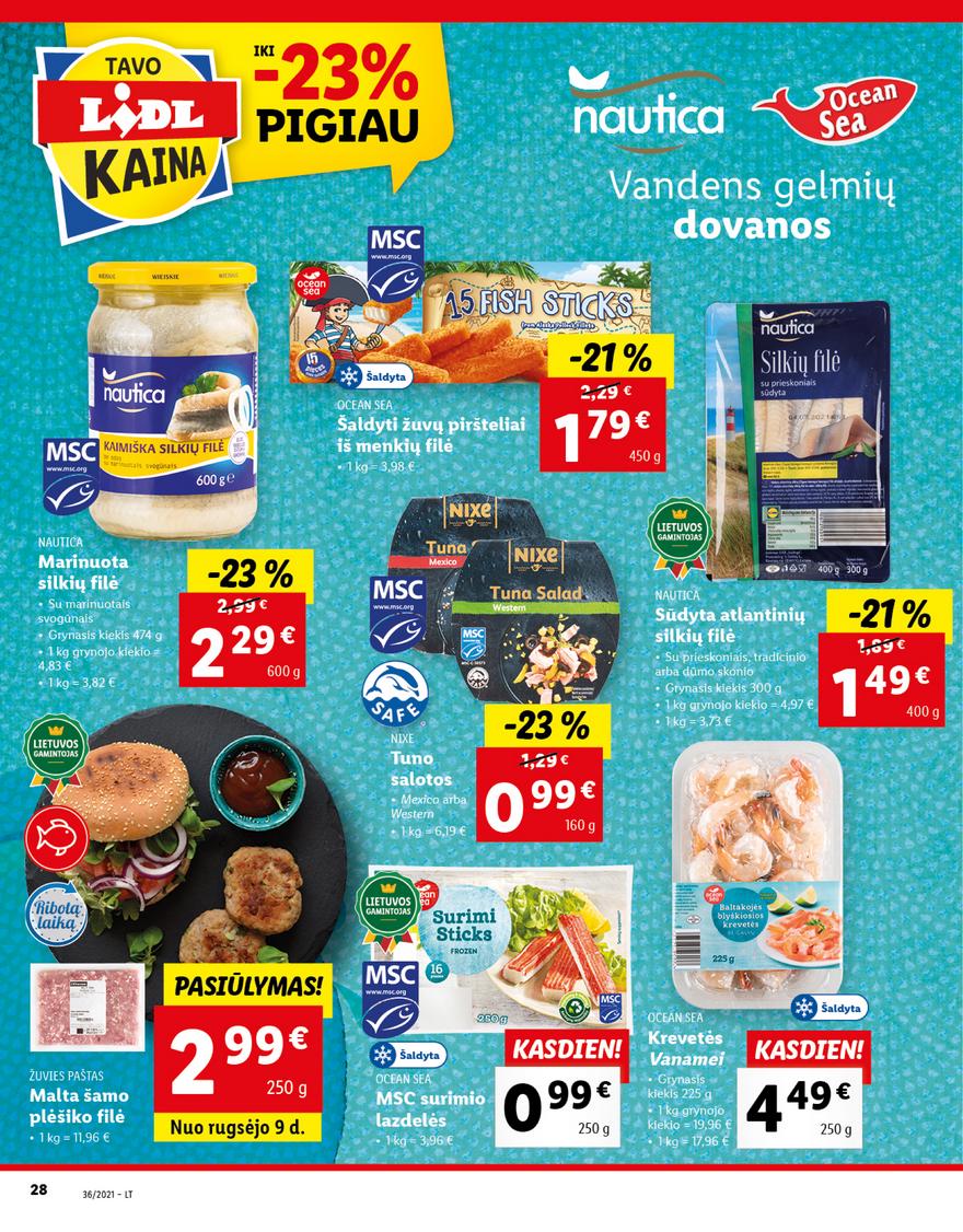 Lidl maisto prekių pasiūlymai akcijos nuo 
  2021-09-06 iki 
  2021-09-12 | Leidinukas.lt puslapis 28