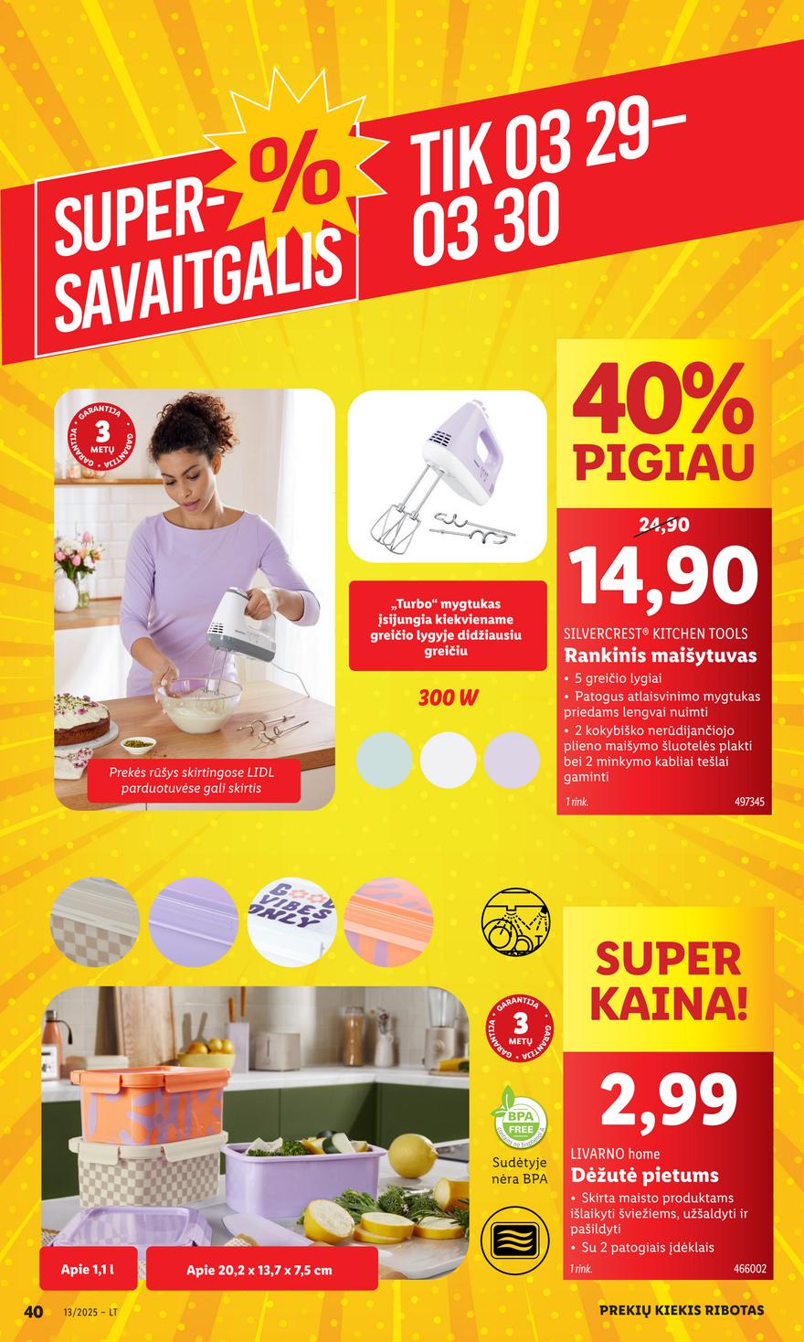 Lidl ne maisto leidinys akcijos nuo 
  2025-03-24 iki 
  2025-03-30 | Leidinukas.lt puslapis 40