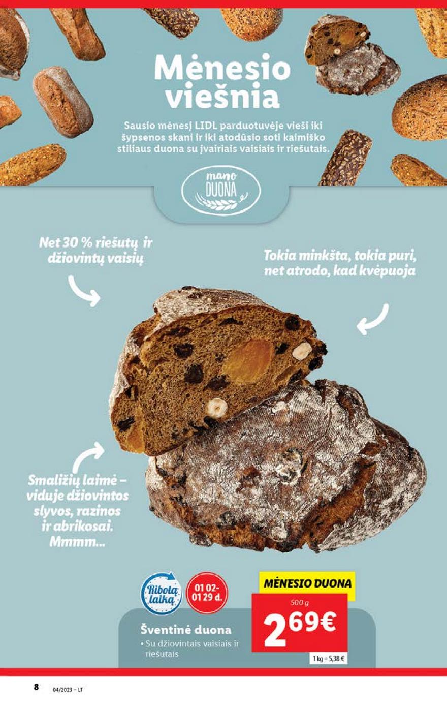 Lidl pasiūlymai akcijos nuo 
  2023-01-23 iki 
  2023-01-29 | Leidinukas.lt puslapis 8