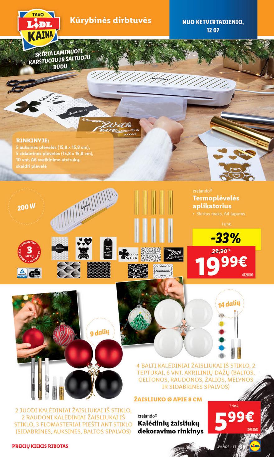 Lidl pasiūlymai akcijos nuo 
  2023-12-04 iki 
  2023-12-10 | Leidinukas.lt puslapis 37