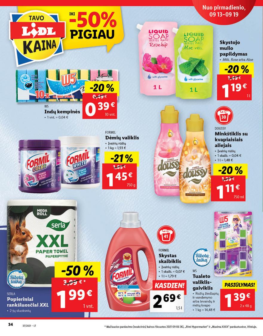 Lidl maisto prekių pasiūlymai akcijos nuo 
  2021-09-13 iki 
  2021-09-19 | Leidinukas.lt puslapis 34