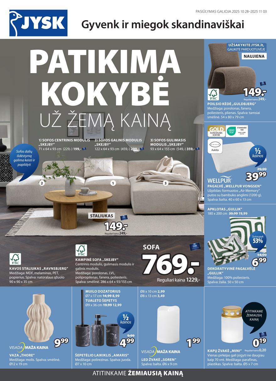Jysk akcijų leidinys akcijos nuo 
  2025-10-28 iki 
  2025-11-03 | Leidinukas.lt puslapis 1