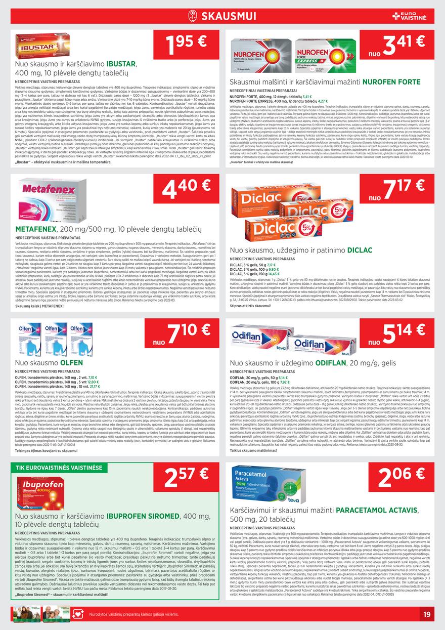 Euro vaistinė leidinys akcijos nuo 
  2023-07-01 iki 
  2023-07-31 | Leidinukas.lt puslapis 19