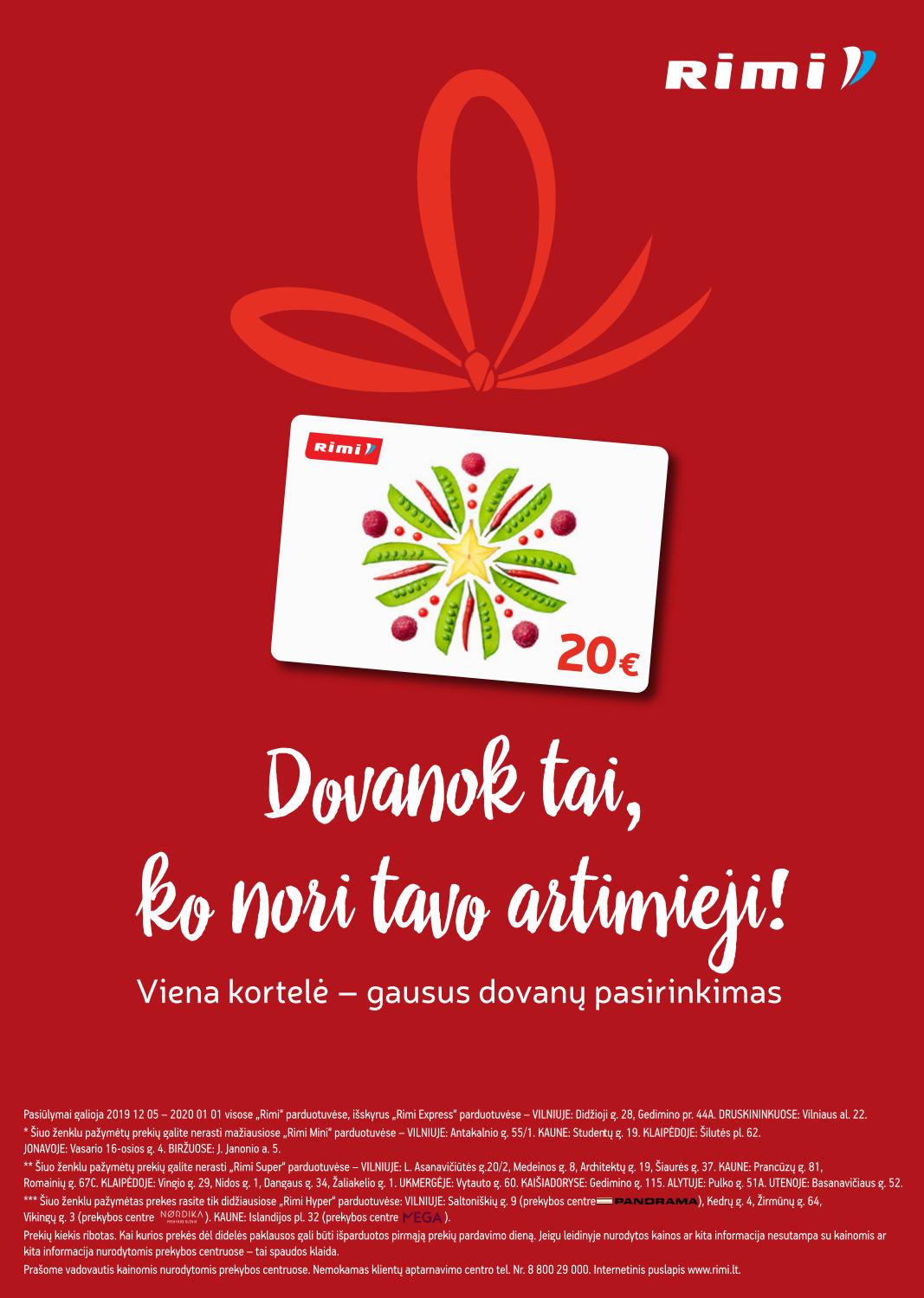 Rimi savaitinis leidinys akcijos nuo 
  2019-12-05 iki 
  2020-01-01 | Leidinukas.lt puslapis 64