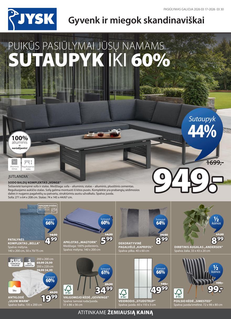 Jysk akcijų leidinys akcijos nuo 
  2026-03-17 iki 
  2026-03-30 | Leidinukas.lt puslapis 1