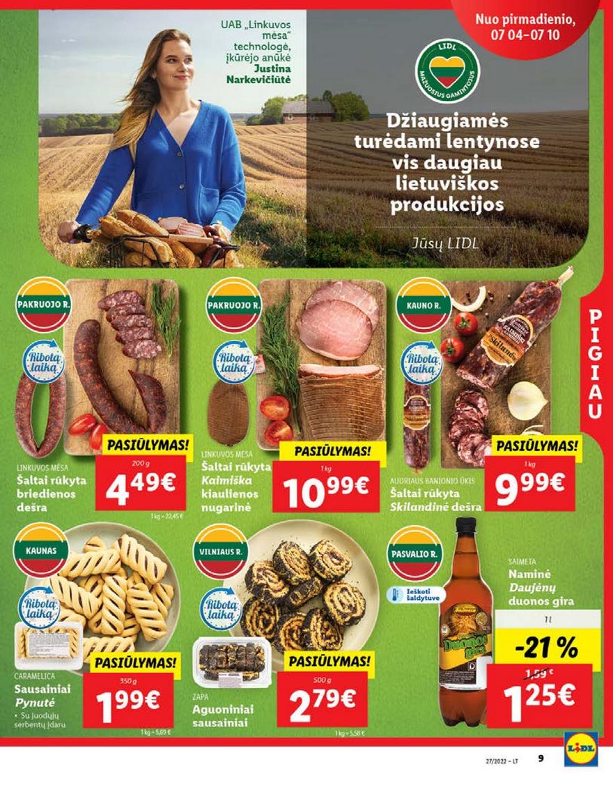 Lidl maisto prekių pasiūlymai akcijos nuo 
  2022-07-04 iki 
  2022-07-10 | Leidinukas.lt puslapis 9