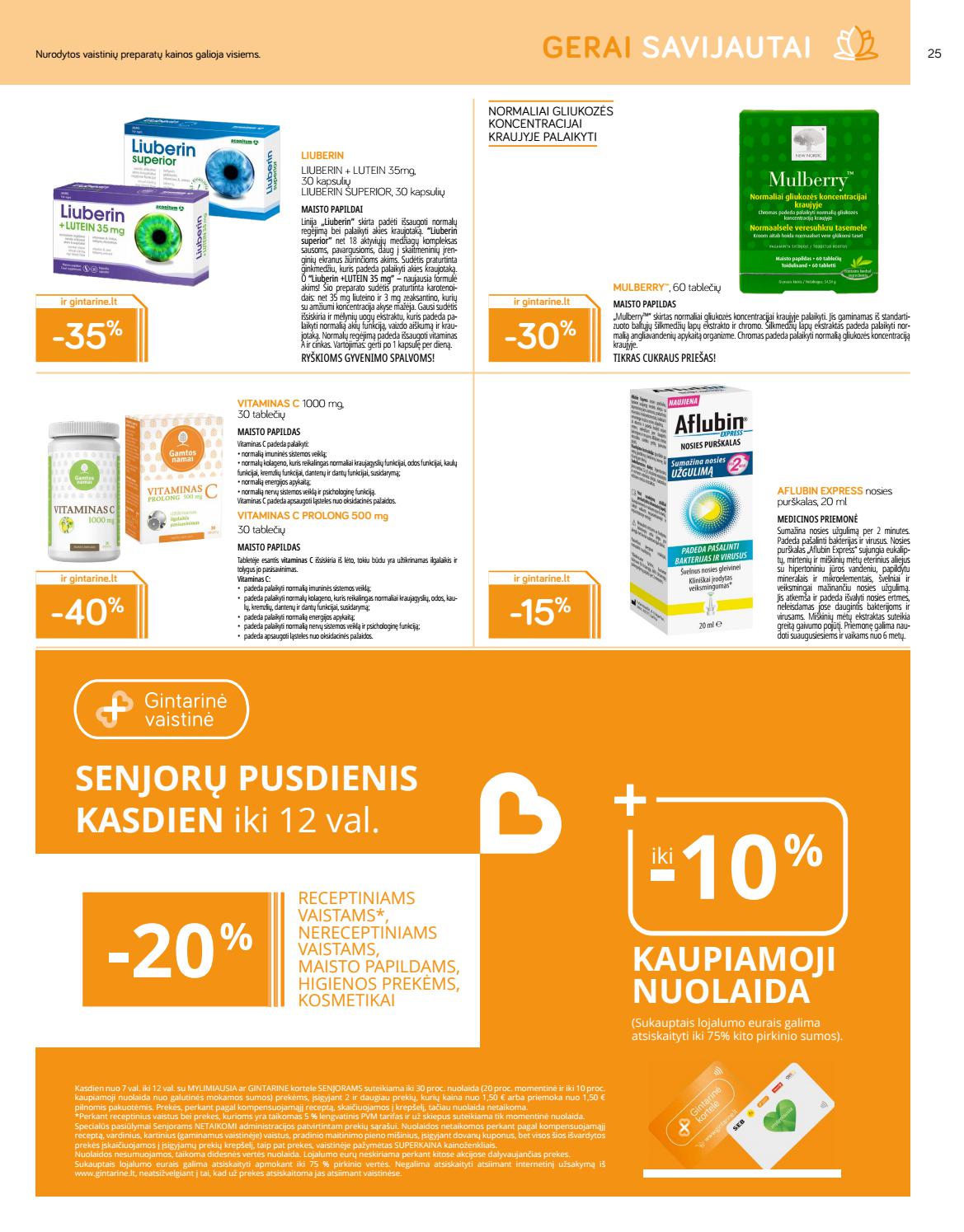 Gintarinė vaistinė leidinys akcijos nuo
2021-06-01 iki
2021-06-30 | Leidinukas.lt puslapis 25