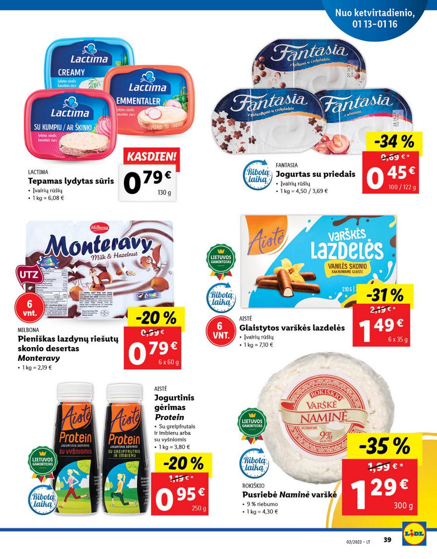 Lidl maisto prekių pasiūlymai akcijos nuo 
  2022-01-10 iki 
  2022-01-16 | Leidinukas.lt puslapis 39