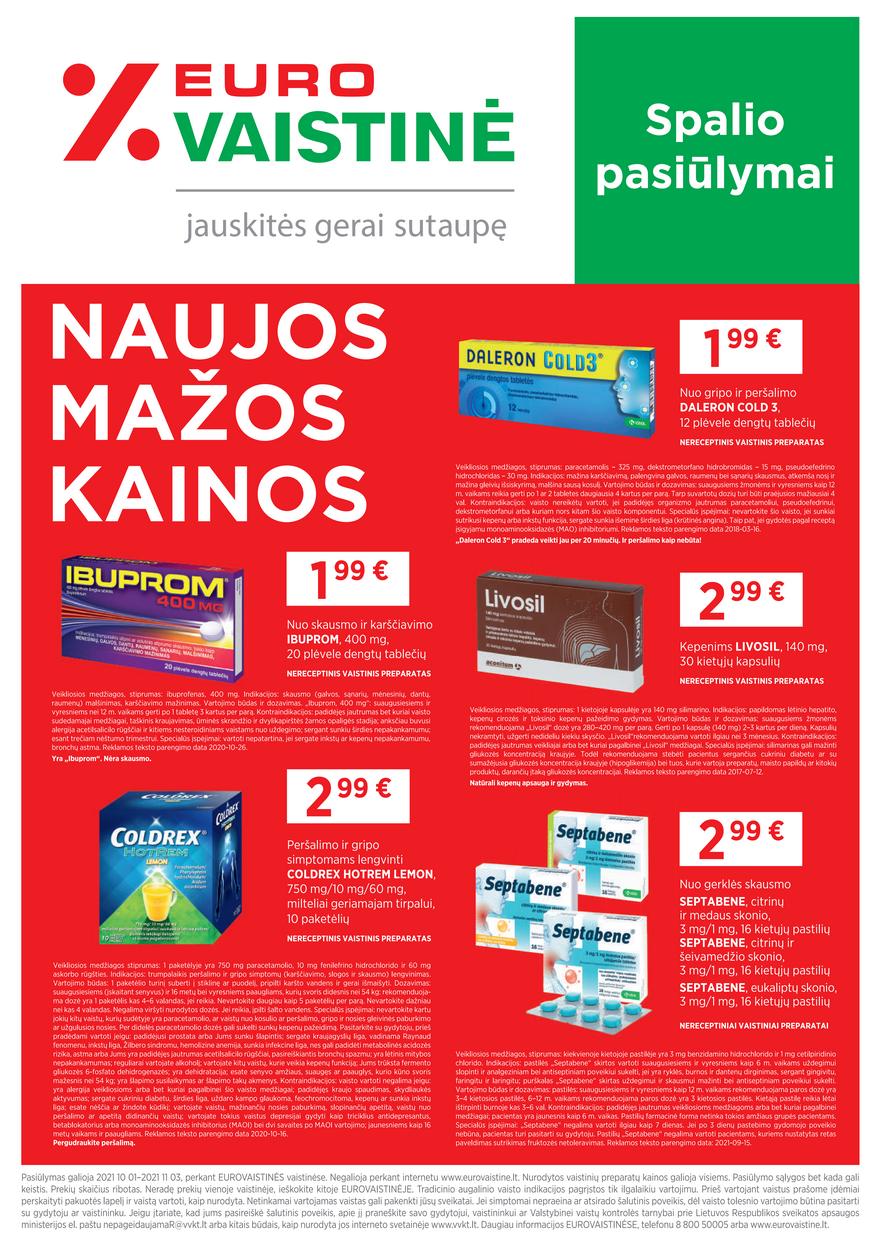 Euro vaistinė leidinys akcijos nuo 
  2021-10-01 iki 
  2021-11-03 | Leidinukas.lt puslapis 1