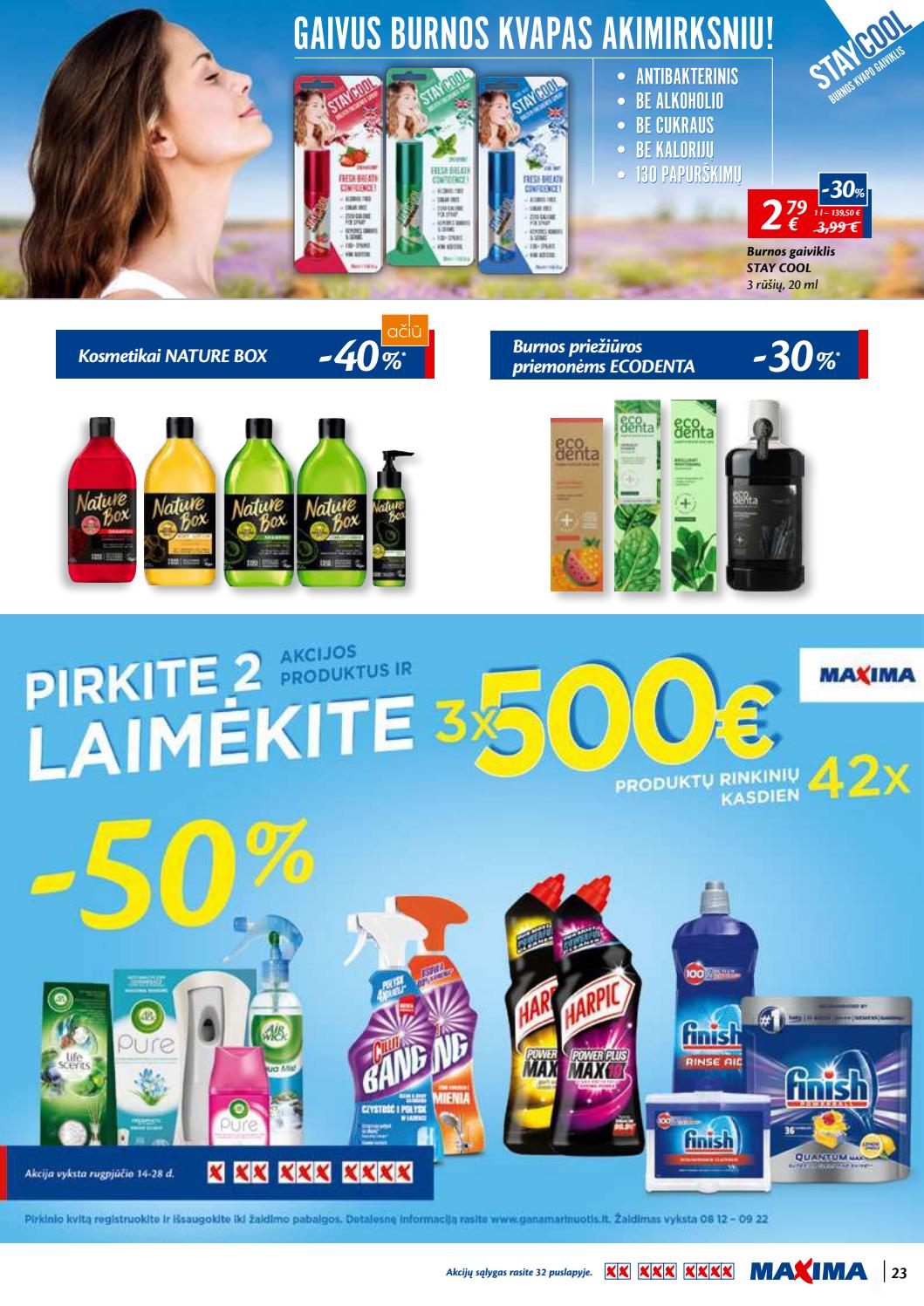 Maxima kaininis leidinys akcijos nuo 
  2019-08-15 iki 
  2019-08-28 | Leidinukas.lt puslapis 23