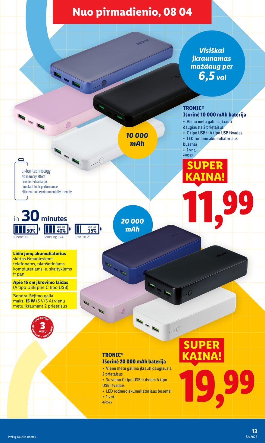 Lidl ne maisto leidinys akcijos nuo 
  2025-08-04 iki 
  2025-08-10 | Leidinukas.lt puslapis 13