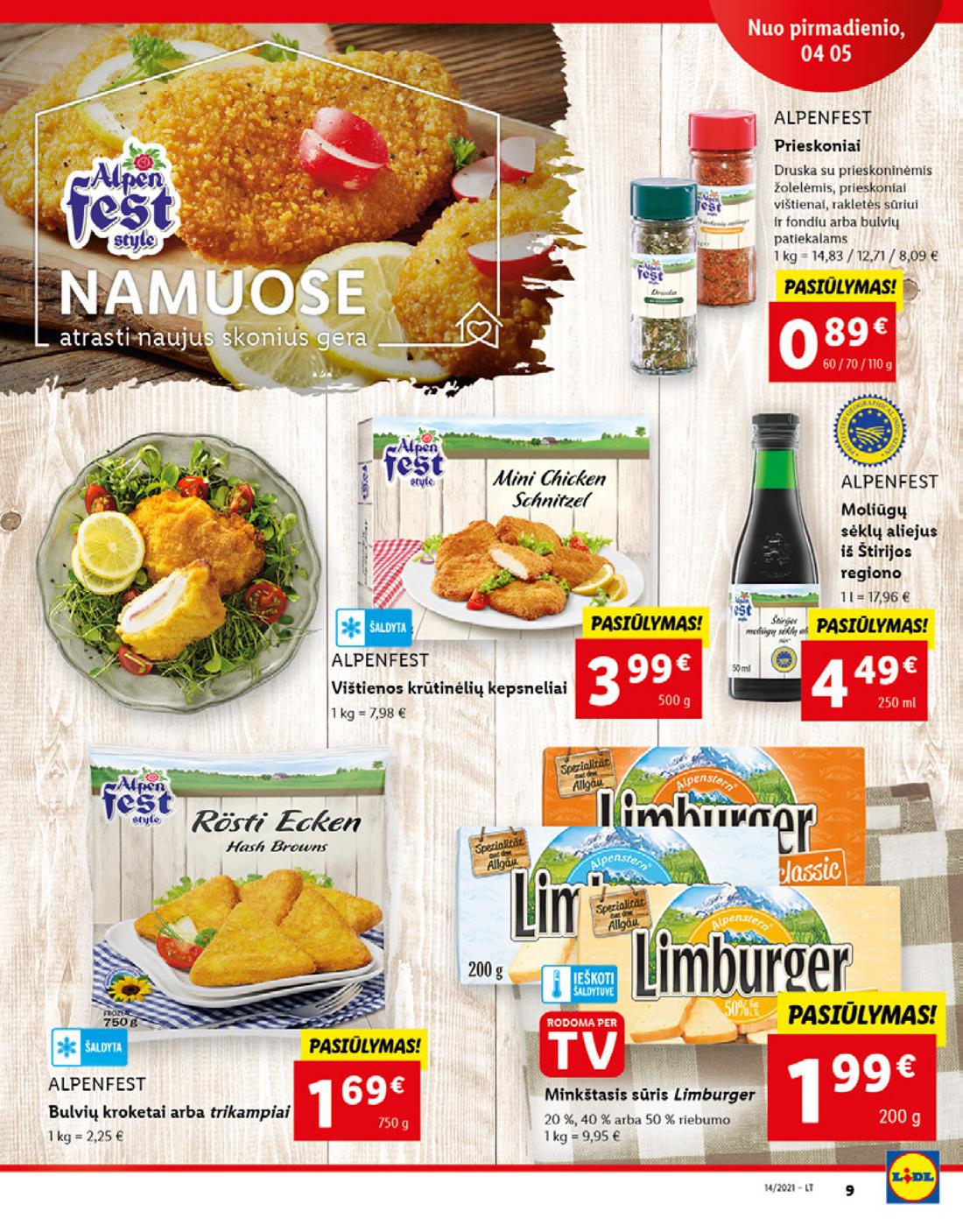 Lidl maisto prekių pasiūlymai akcijos nuo 
  2021-04-05 iki 
  2021-04-11 | Leidinukas.lt puslapis 9