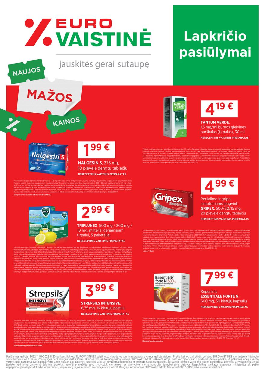 Euro vaistinė leidinys akcijos nuo 
  2022-11-01 iki 
  2022-11-30 | Leidinukas.lt puslapis 1