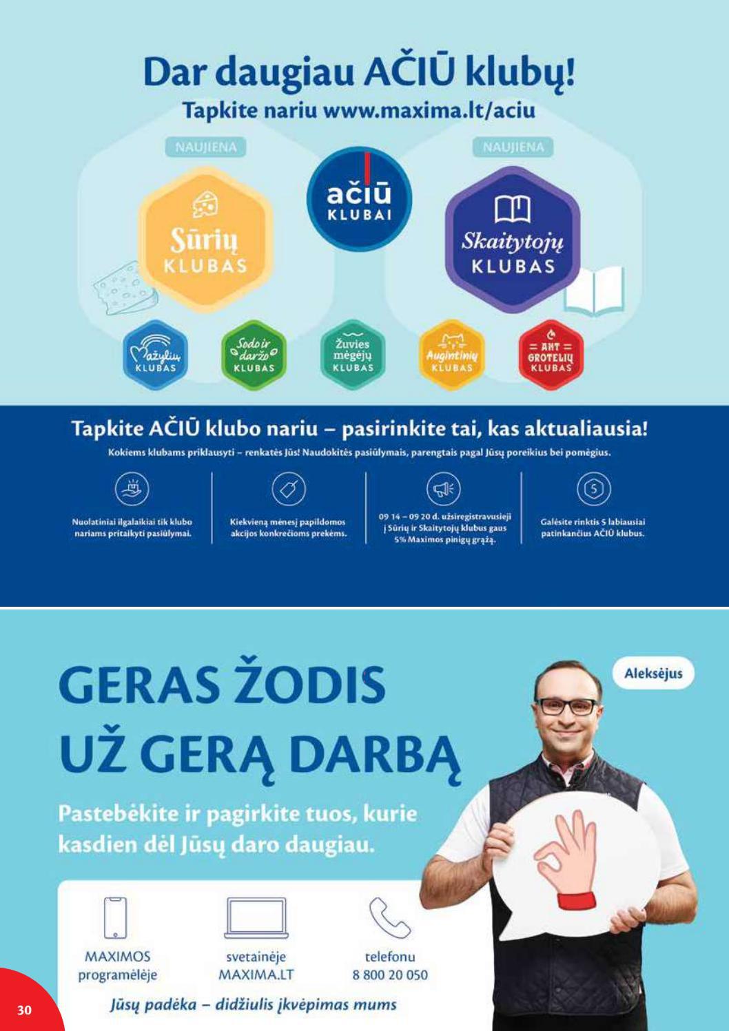 Maxima leidinys akcijos nuo 
  2021-09-14 iki 
  2021-09-20 | Leidinukas.lt puslapis 30