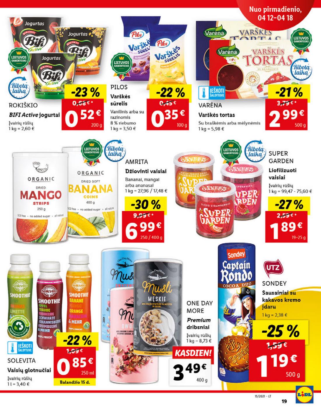 Lidl maisto prekių pasiūlymai akcijos nuo 
  2021-04-12 iki 
  2021-04-18 | Leidinukas.lt puslapis 19