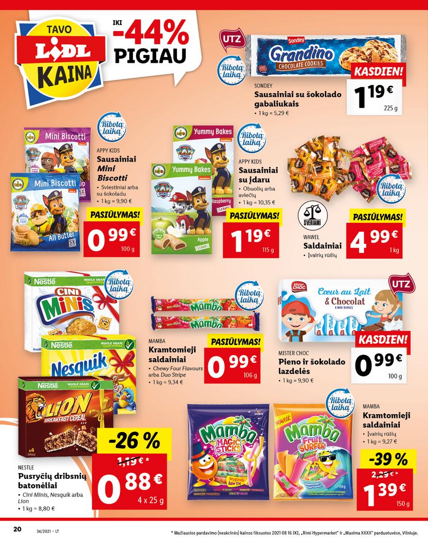 Lidl maisto prekių pasiūlymai akcijos nuo 
  2021-08-23 iki 
  2021-08-29 | Leidinukas.lt puslapis 20