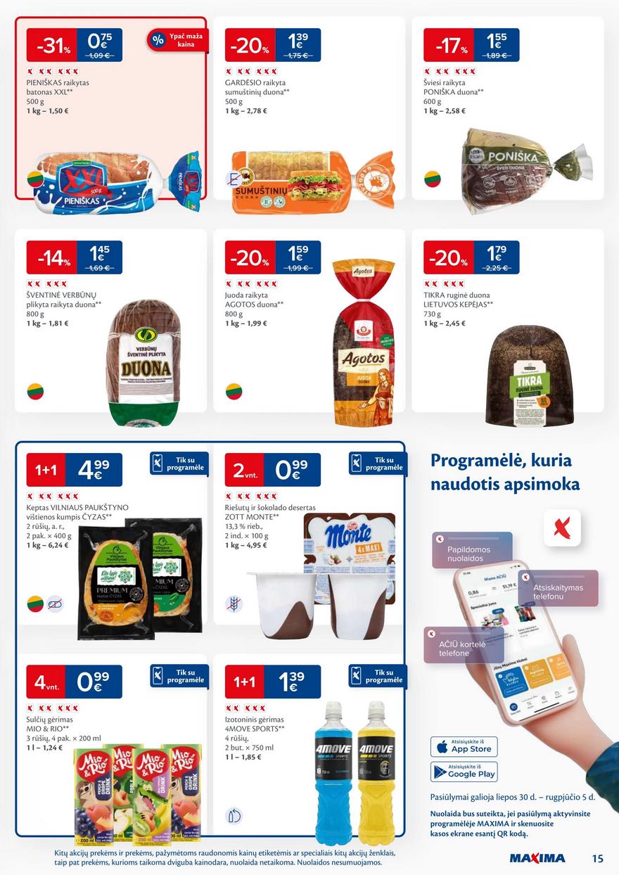 Maxima leidinys akcijos nuo 
  2024-07-30 iki 
  2024-08-05 | Leidinukas.lt puslapis 15