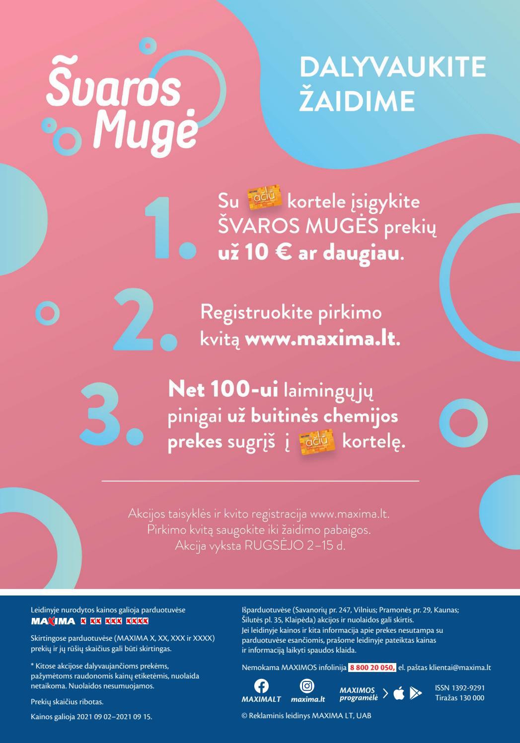 Maxima švaros mugė akcijos nuo 
  2021-09-02 iki 
  2021-09-15 | Leidinukas.lt puslapis 48