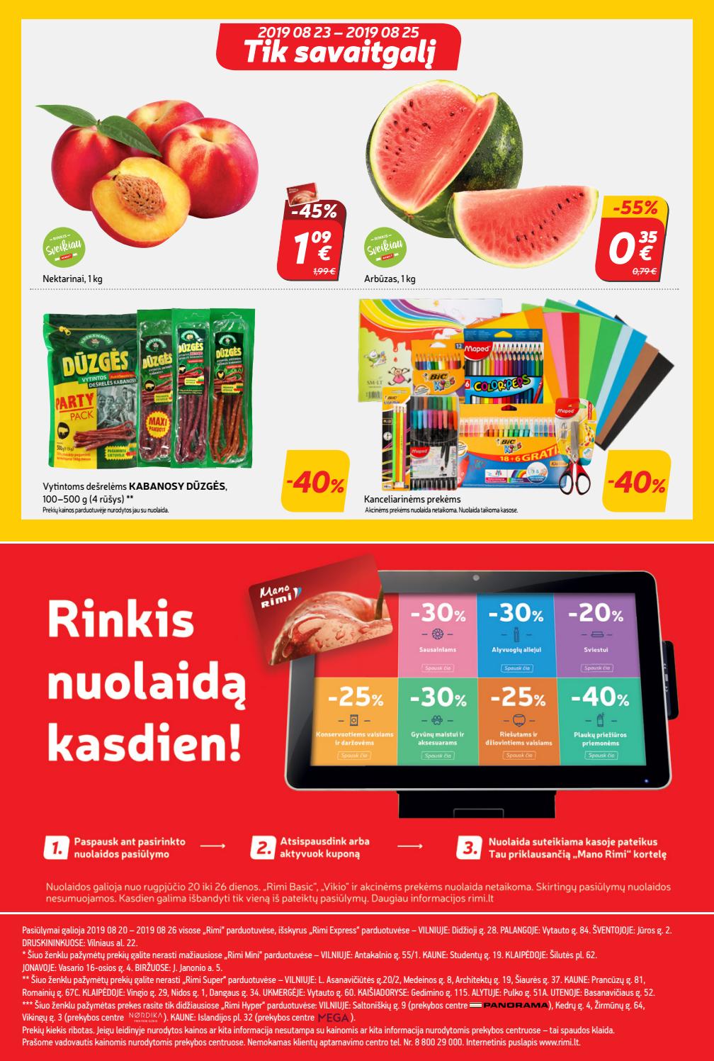 Rimi savaitinis leidinys akcijos nuo 
  2019-08-20 iki 
  2019-08-26 | Leidinukas.lt puslapis 24