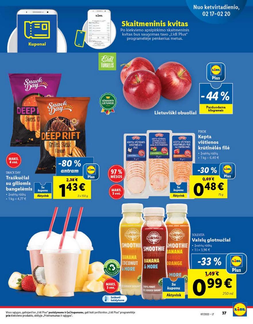 Lidl maisto prekių pasiūlymai akcijos nuo 
  2022-02-14 iki 
  2022-02-20 | Leidinukas.lt puslapis 37