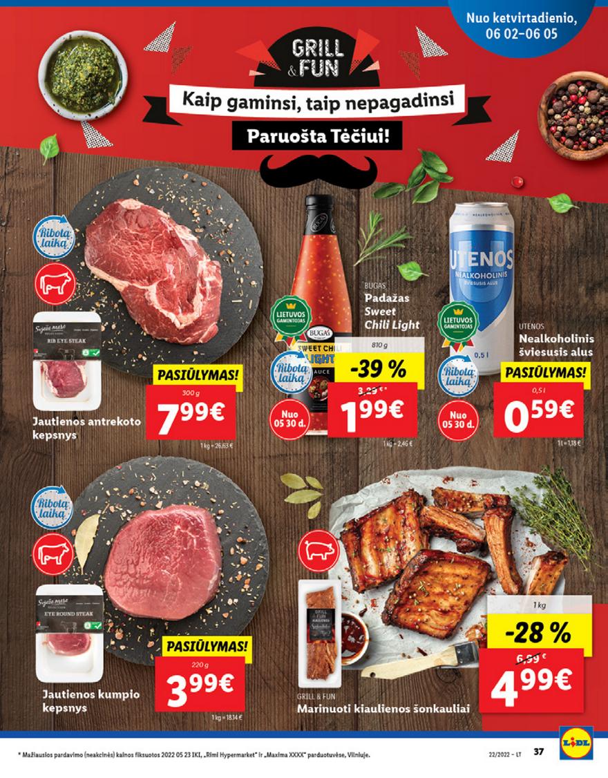 Lidl maisto prekių pasiūlymai akcijos nuo 
  2022-05-30 iki 
  2022-06-05 | Leidinukas.lt puslapis 37