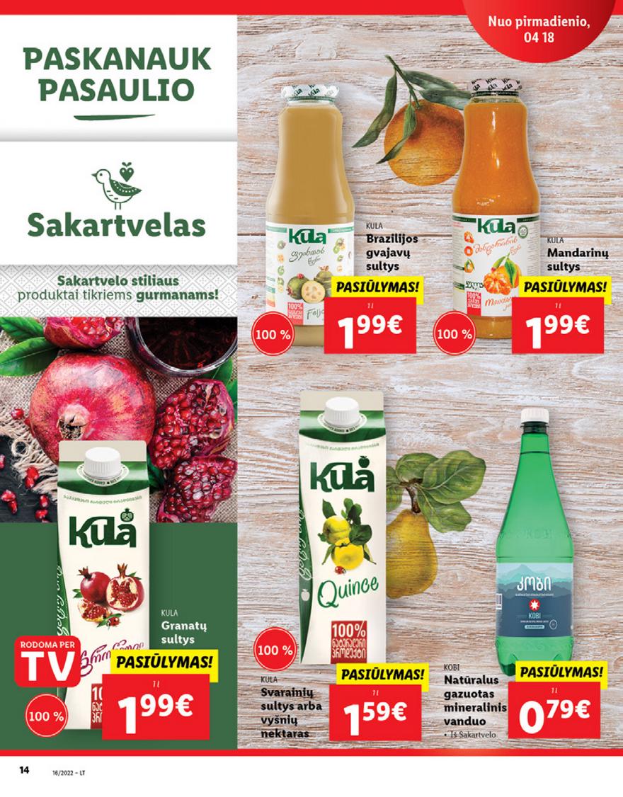 Lidl maisto prekių pasiūlymai akcijos nuo 
  2022-04-18 iki 
  2022-04-24 | Leidinukas.lt puslapis 14