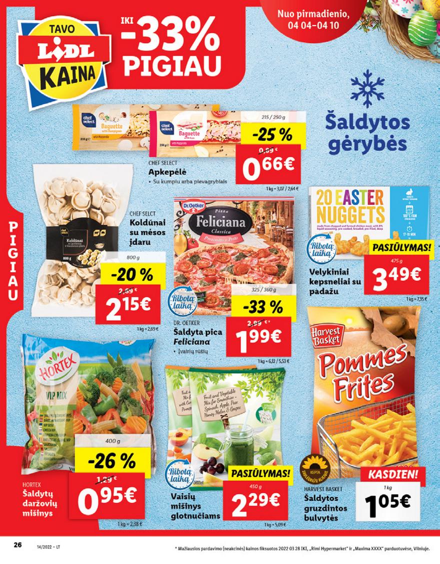Lidl maisto prekių pasiūlymai akcijos nuo 
  2022-04-04 iki 
  2022-04-10 | Leidinukas.lt puslapis 26