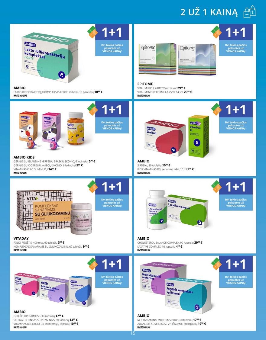 Gintarinės vaistinės leidinys akcijos nuo 
  2025-08-01 iki 
  2025-08-31 | Leidinukas.lt puslapis 15
