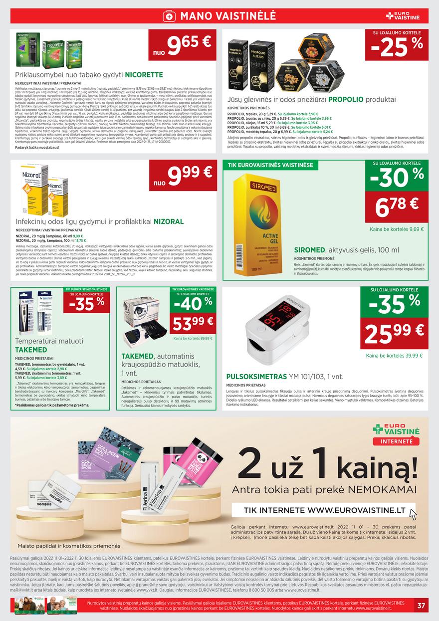 Euro vaistinė leidinys akcijos nuo 
  2022-11-01 iki 
  2022-11-30 | Leidinukas.lt puslapis 37