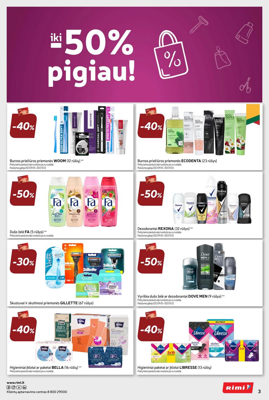Rimi savaitinis leidinys akcijos nuo 
  2023-09-05 iki 
  2023-09-11 | Leidinukas.lt puslapis 3