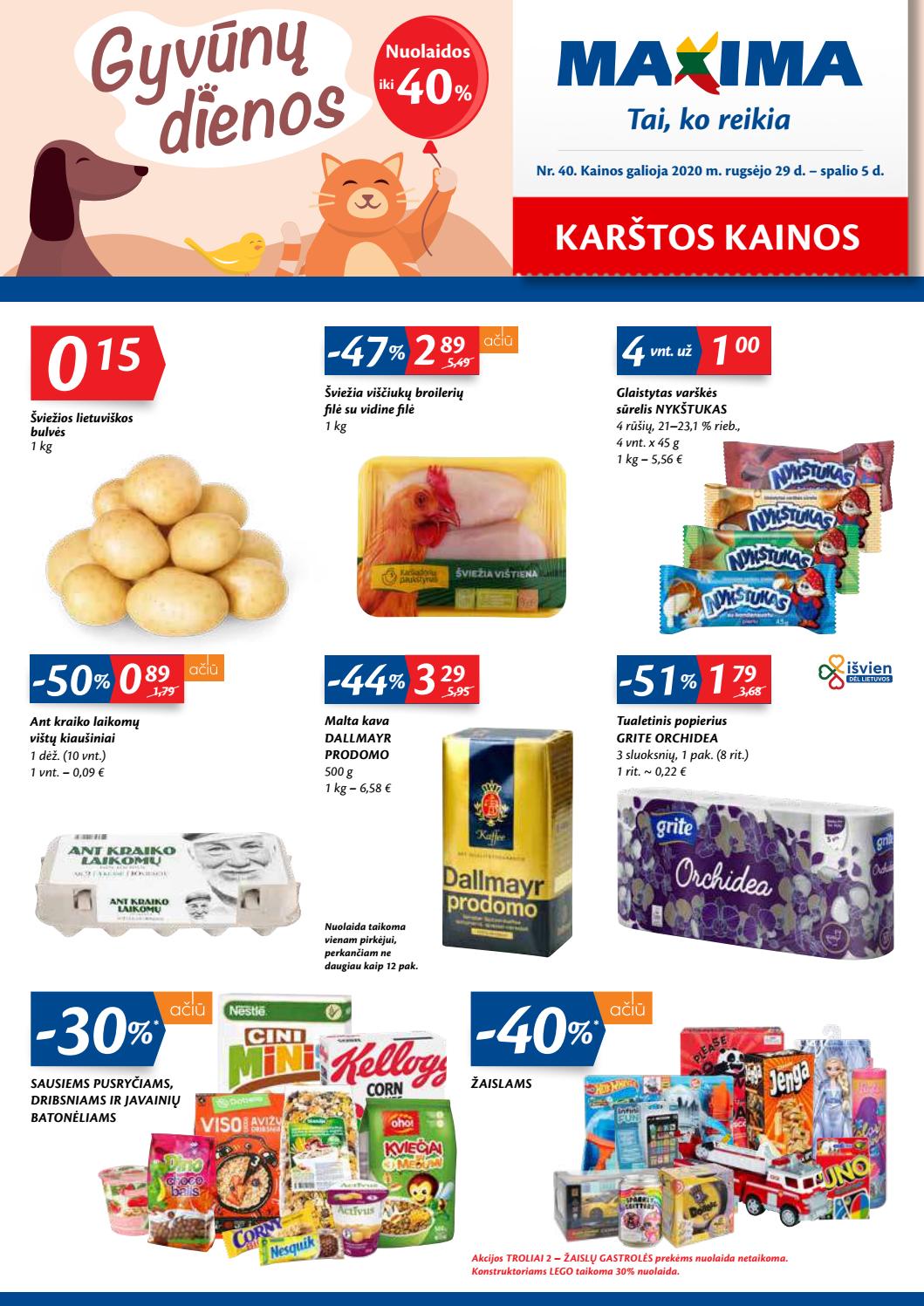 Maxima kaininis leidinys akcijos nuo 
  2020-09-29 iki 
  2020-10-05 | Leidinukas.lt puslapis 1