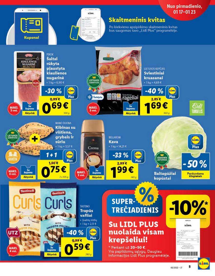 Lidl maisto prekių pasiūlymai akcijos nuo 
  2022-01-17 iki 
  2022-01-23 | Leidinukas.lt puslapis 5