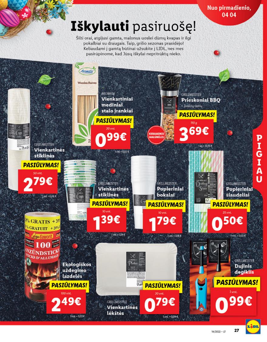 Lidl maisto prekių pasiūlymai akcijos nuo 
  2022-04-04 iki 
  2022-04-10 | Leidinukas.lt puslapis 27