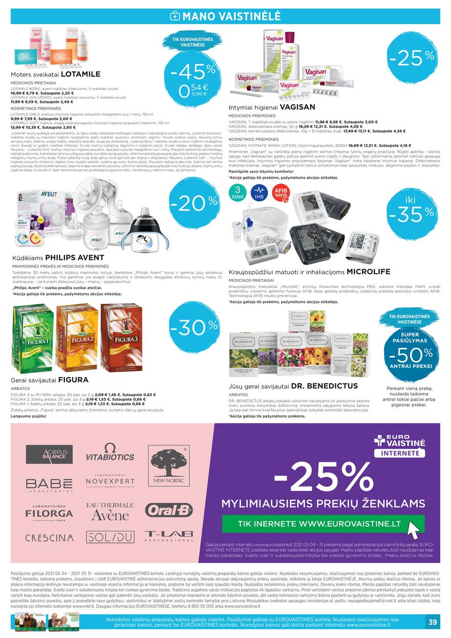 Euro vaistinė leidinys akcijos nuo 
  2021-05-01 iki 
  2021-05-31 | Leidinukas.lt puslapis 39