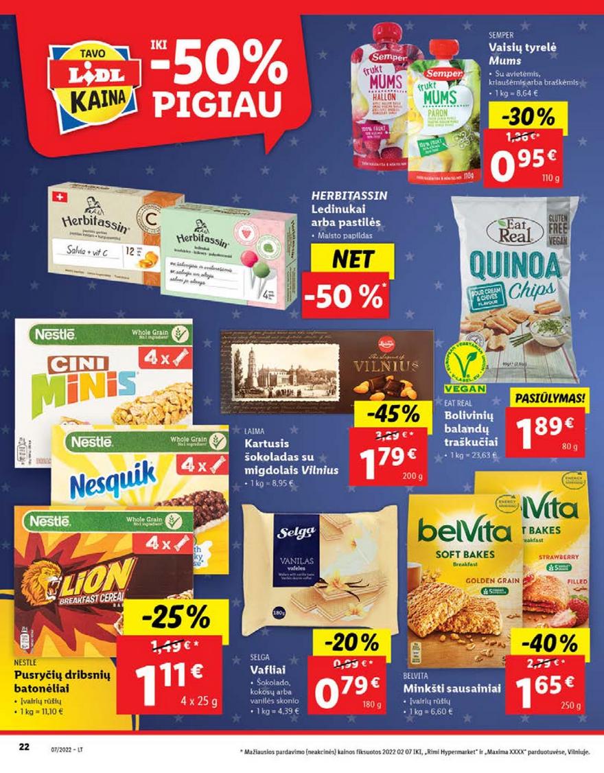 Lidl maisto prekių pasiūlymai akcijos nuo 
  2022-02-14 iki 
  2022-02-20 | Leidinukas.lt puslapis 22