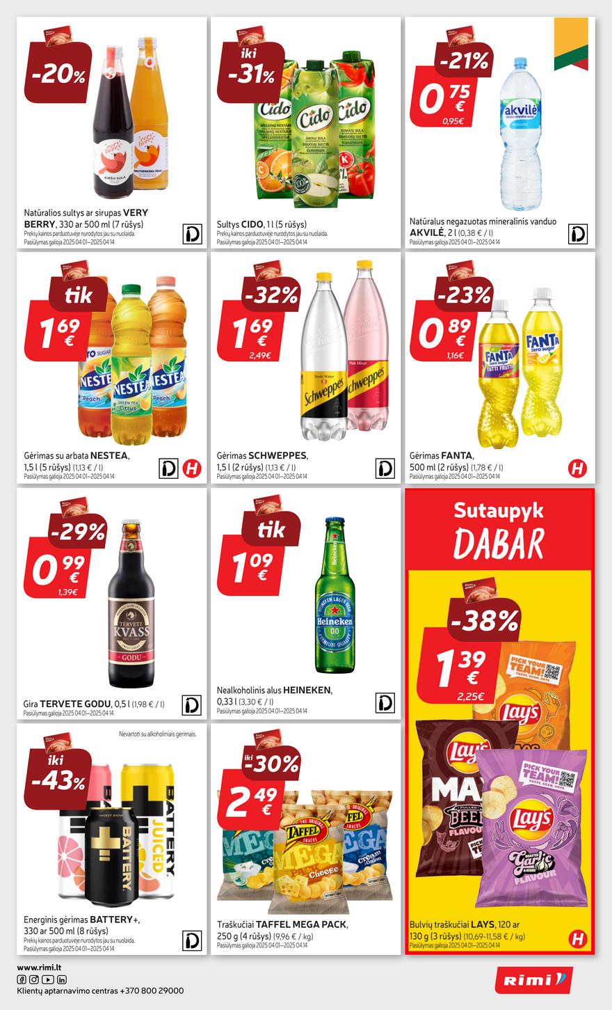 Rimi savaitinis leidinys 15 akcijos nuo 
  2025-04-08 iki 
  2025-04-14 | Leidinukas.lt puslapis 31