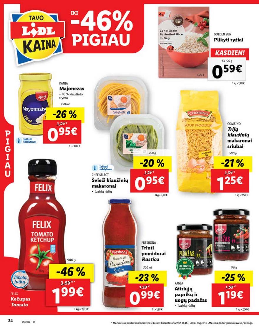 Lidl maisto prekių pasiūlymai akcijos nuo 
  2022-05-23 iki 
  2022-05-29 | Leidinukas.lt puslapis 24