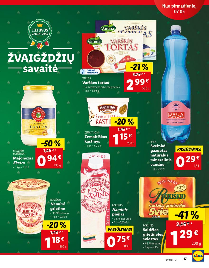 Lidl maisto prekių pasiūlymai akcijos nuo 
  2021-07-05 iki 
  2021-07-11 | Leidinukas.lt puslapis 17