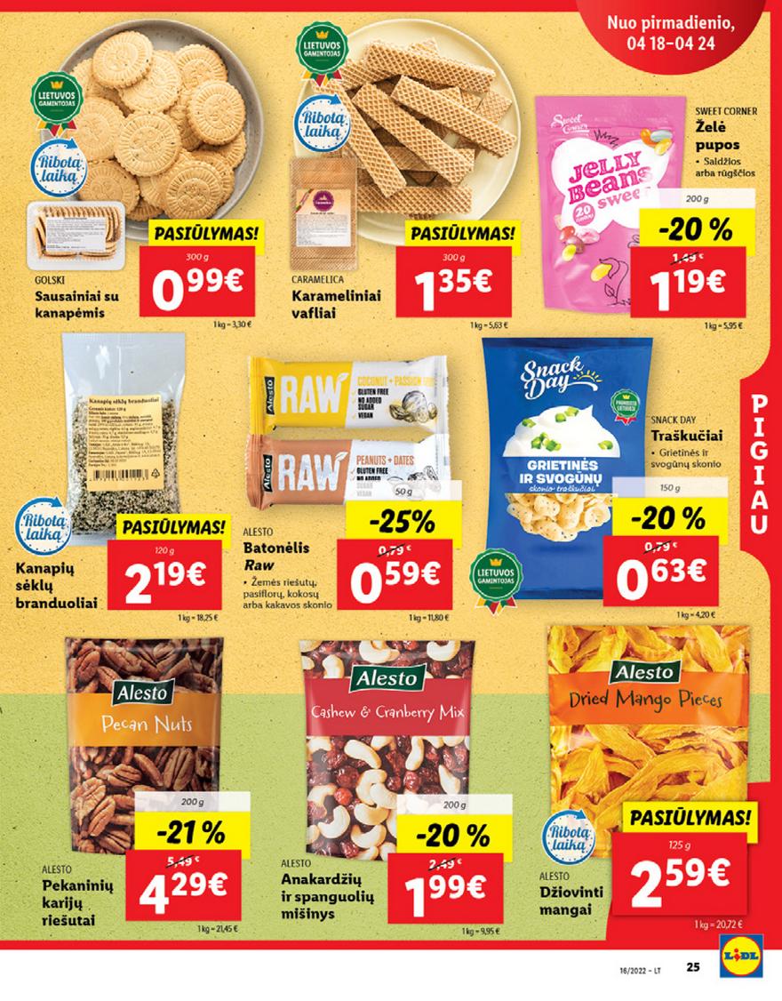 Lidl maisto prekių pasiūlymai akcijos nuo 
  2022-04-18 iki 
  2022-04-24 | Leidinukas.lt puslapis 25