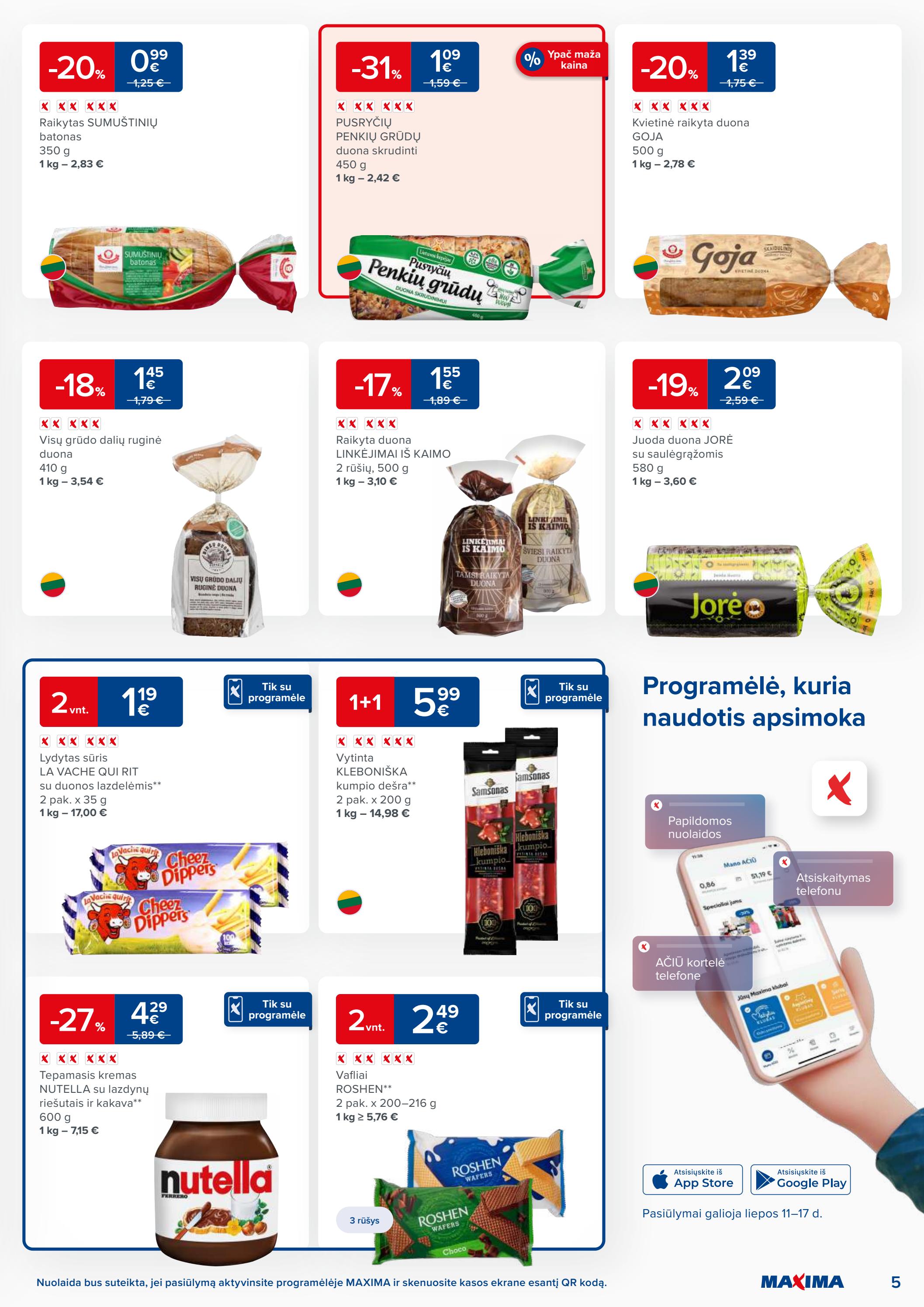 Maxima kaininis leidinys akcijos nuo 
  2023-07-11 iki 
  2023-07-17 | Leidinukas.lt puslapis 5