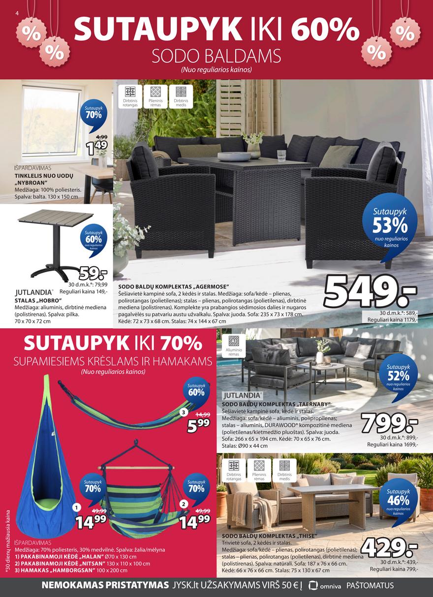 Jysk akcijų leidinys akcijos nuo 
  2026-06-30 iki 
  2026-07-13 | Leidinukas.lt puslapis 4