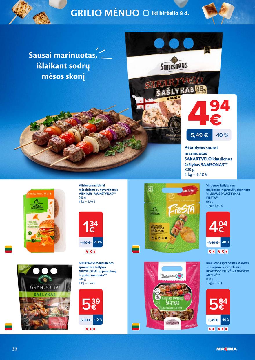 Maxima leidinys akcijos nuo 
  2026-05-26 iki 
  2026-06-01 | Leidinukas.lt puslapis 32