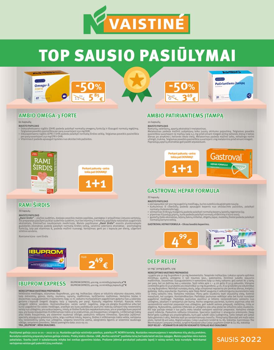 Norfos vaistinės leidinys akcijos nuo 
  2022-01-01 iki 
  2022-01-31 | Leidinukas.lt puslapis 1