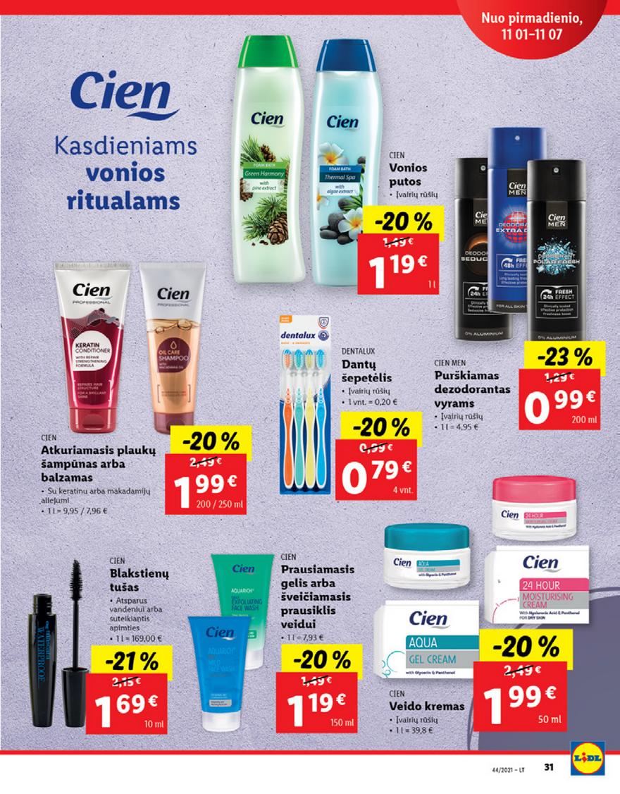 Lidl maisto prekių pasiūlymai akcijos nuo 
  2021-11-01 iki 
  2021-11-07 | Leidinukas.lt puslapis 31